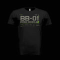  BOSO BOZO BB-01 HIGH MOBILITY UNIT BLACK TEE FEATUREING SLATE GREY AND LIME GREEN COLORWAY 