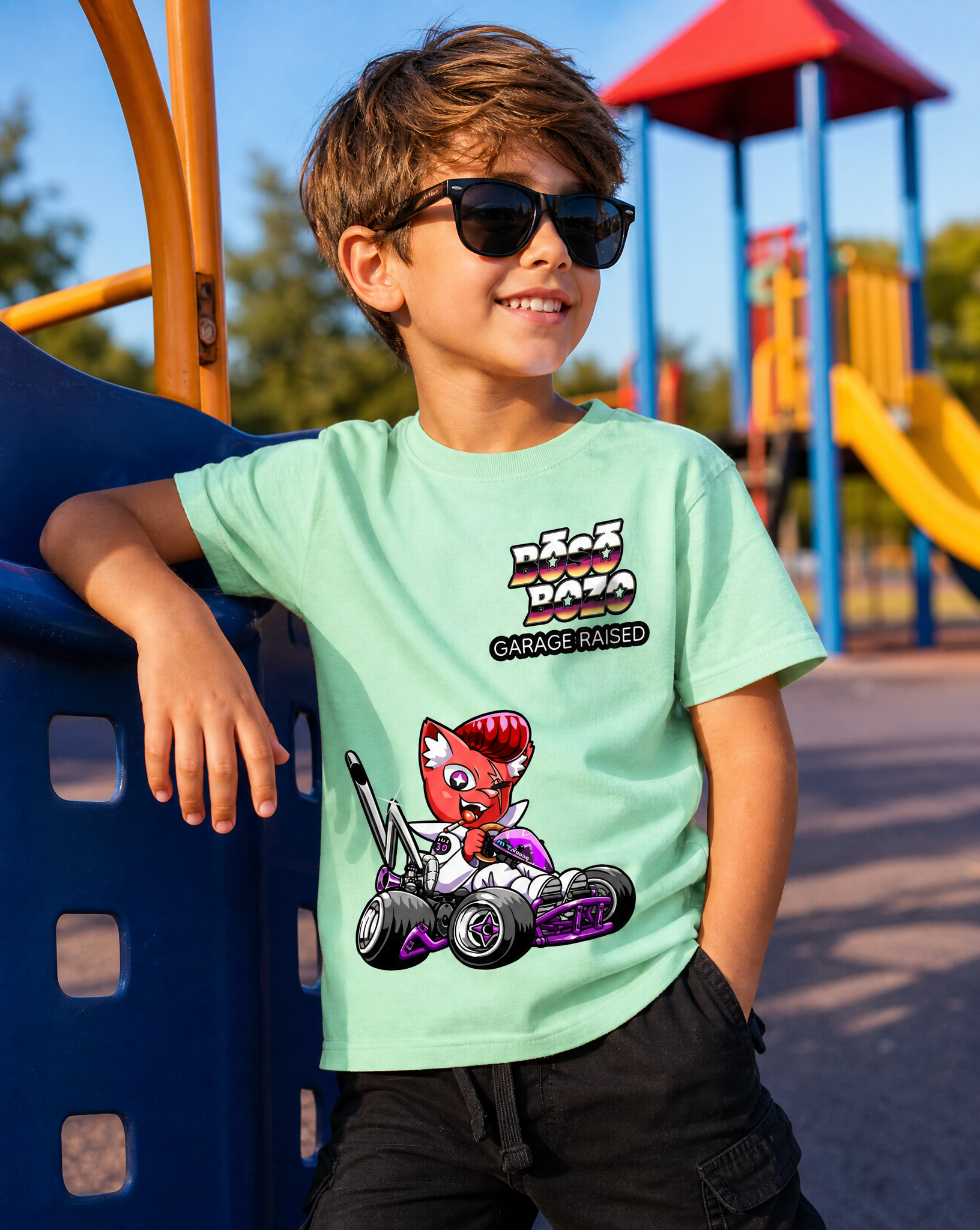 KIDS GARAGE RAISED TEE