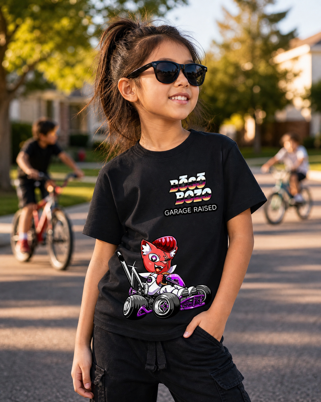 KIDS GARAGE RAISED TEE