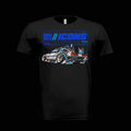 BOSO BOZO BB//ICONS ICON-01 black tee front with slammed stainless-steel time machine and Cultural Vehicle Research Division graphic