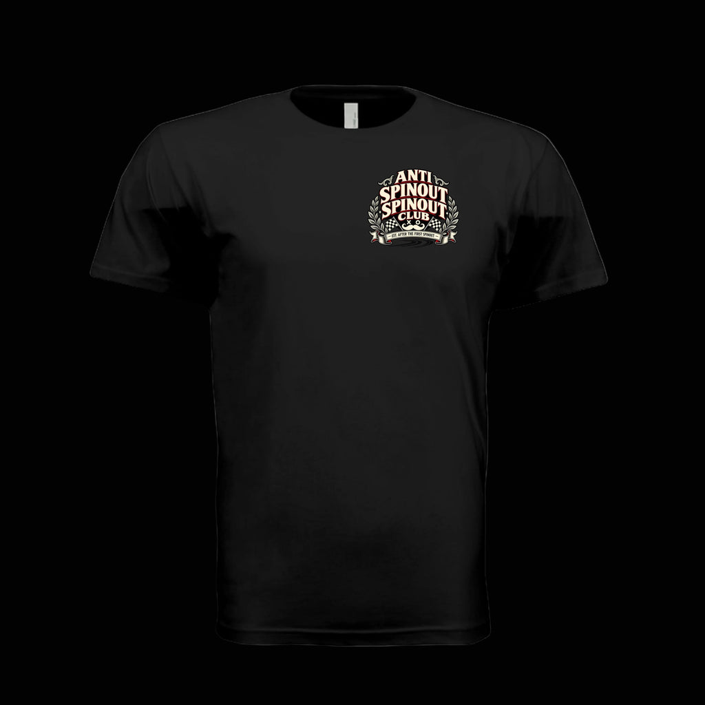 BOSO BOZO Anti Spinout Spinout Club T-shirt with vintage motorsport club crest graphic