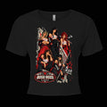 BOSO BOZO GANG GANG  women’s black crop top with female bosozoku 90s OVA anime artwork